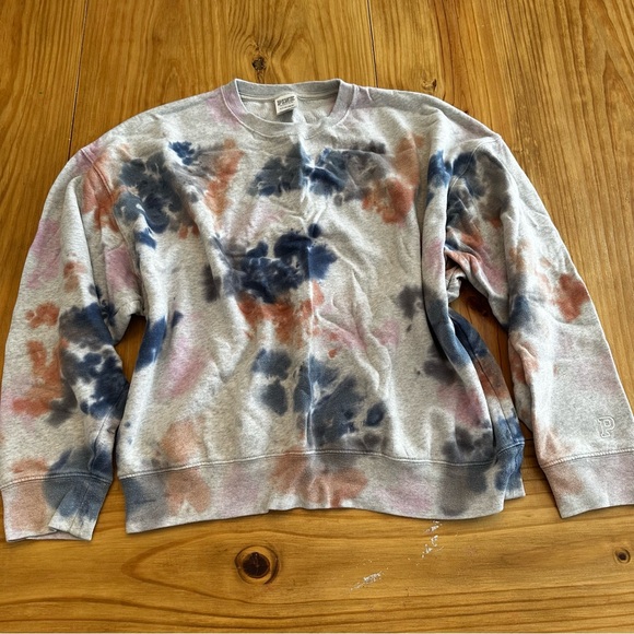 PINK Victoria's Secret Sweaters - PINK Victoria's Secret Multicolor Tie-Dye Crewneck Sweatshirt